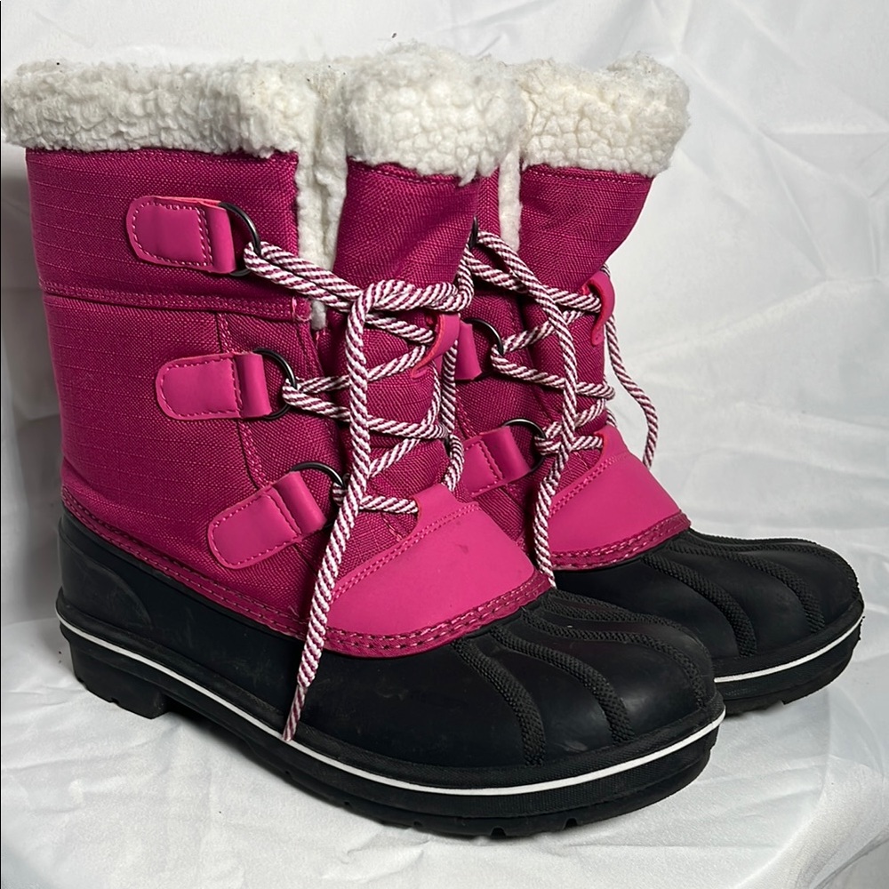 Cat & Jack Pink & Black Women's Winter Boots - Size 5